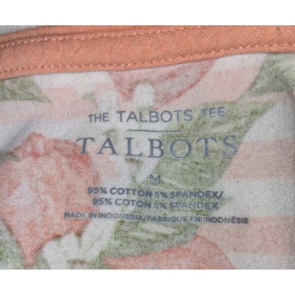 Bateau Neck  3/4 Sleeve Tee - Citrus Stripes - Stretchable Talbot Woman's - Med - Picture 5 of 6